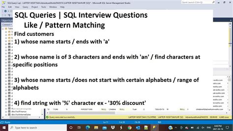 Sql Interview Query Find Names That Start End With A More