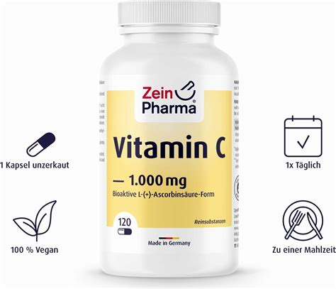 Vitamin C Mg Kapseln Zeinpharma Vitalabo