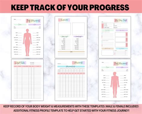 Fitness Planner Bundle Printable Weight Loss Tracker Workout Planner Fitness Journal Workout