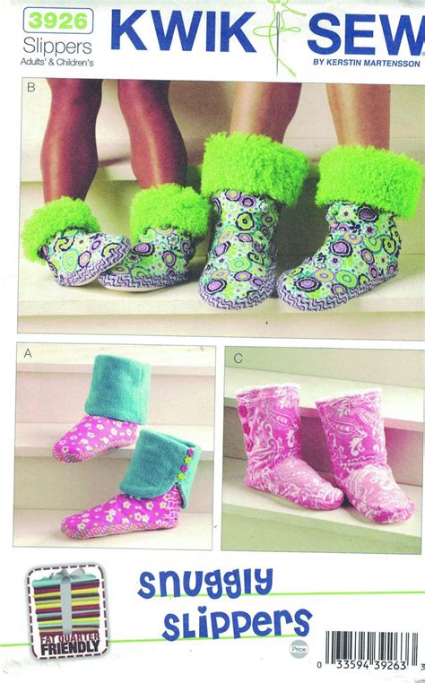 Kwik Sew 3926 Sewing Pattern Snuggly Slippers Etsy Simplicity