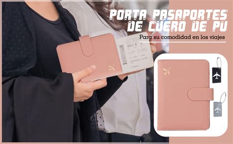 Porta Pasaportes De Cuero De PU Funda Para Pasaporte De Viaje Con