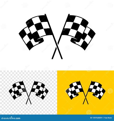 Checkered Race Flags Crossed Two Start Or Finish Flags In A Cross