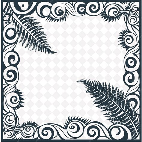 premium psd png maori folk art  spiral patterns  ferns