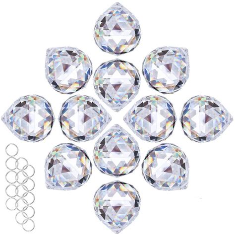 Crystalsuncatcher Clear Glass Crystal Ball 12PCS 30mm Prism Feng Shui