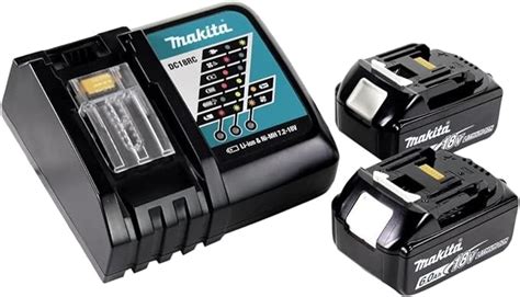 Makita Power Source Kit Li 18V Mit 2x BL1860B Akku 6 0Ah DC18RC