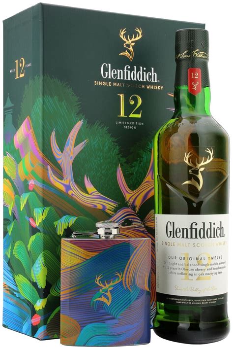 Glenfiddich 12 Jahre Geschenkset Mit Hip Flask 0 7l 40 Ab 30 99