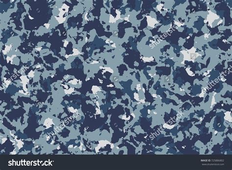 Seamless Navy Blue Camouflage Background Texture Stock Illustration