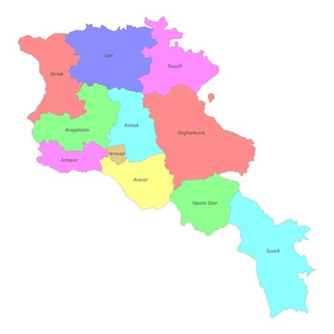 Mapa Etiquetado De Alta Calidad De Armenia Con Fronteras De Las