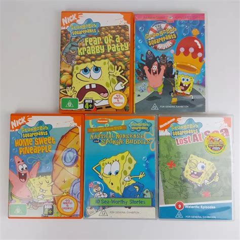 SPONGEBOB SQUAREPANTS DVD Bundle Bulk Lot Region 4 Lost At Sea Movie