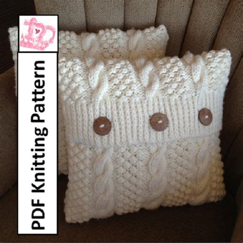 Knit Pattern Pdf Cable Knit Pillow Cover Pattern Blackberry Cables In