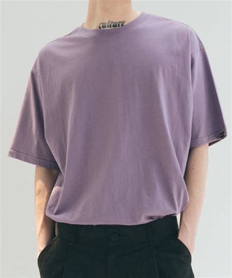 MUSINSA TRIP LE SENS PASTEL COLOR SILKET COTTON T SHIRT DURSTY LAVENDER