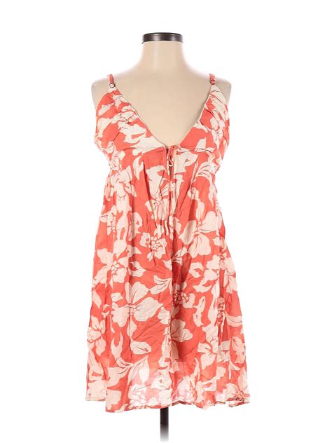 Oneill 100 Viscose Floral Orange Casual Dress Size S 49 Off Thredup