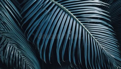 A Bunch Of Palm Leaves In A Blue Background Stock Illustration