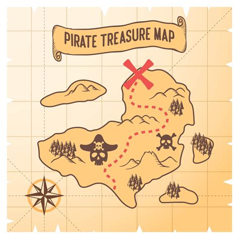 Pirate Map Template - 10 Free PDF Printables | Printablee | Treasure