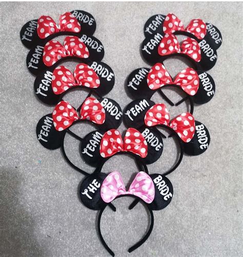 Disney Bride Hen Party Minnie Mouse Ears Bridal Party Etsy UK