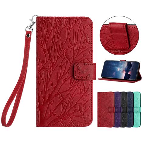 Dteck Wallet Case for iPhone 12 Pro Max with Card Holder,Embossed Tree