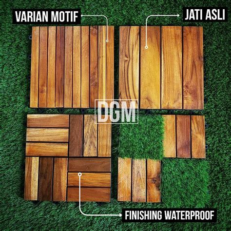 Jual Decking Tile Kayu Jati Motif Zig Zag X Cm Lantai Kayu