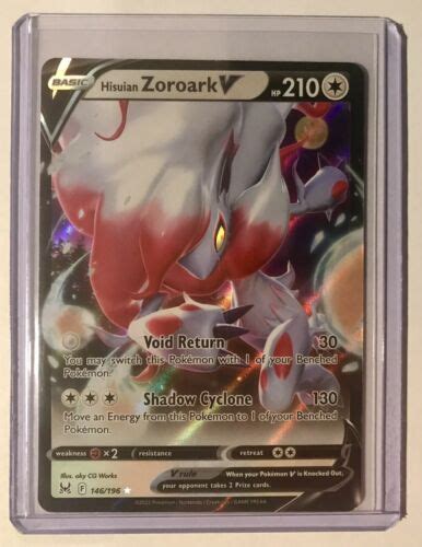 Pokemon Hisuian Zoroark V Sword Shield Lost Origin Holo Ultra