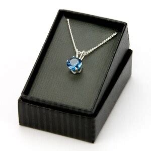 Blue Zircon December Birthstone Pendant Necklace 925 Sterling - Etsy