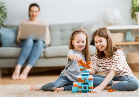 premium photo happy day children girls  playing  smiling