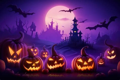 Premium AI Image | Purple color halloween greetings background