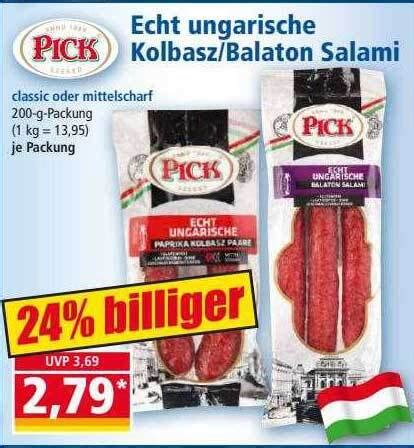 Pick Echt Ungarische Kolbasz Oder Balaton Salami Angebot Bei Norma