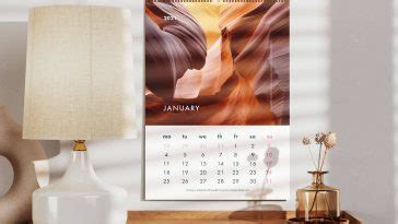 Free 2024 Wall Calendar Mockup PSD set - PsFiles