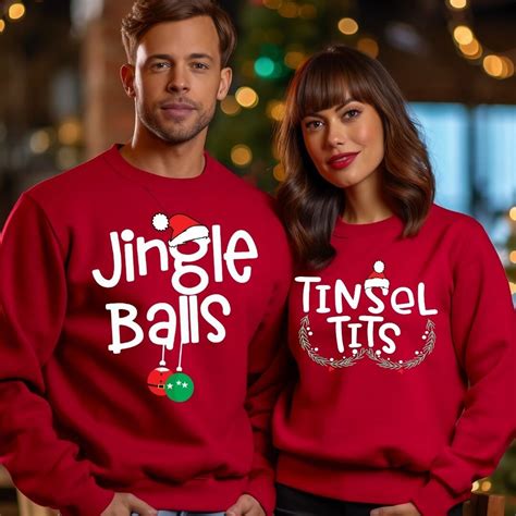 Jingle Balls Png Tinsel Tits Png Funny Christmas Couples Shirt Etsy