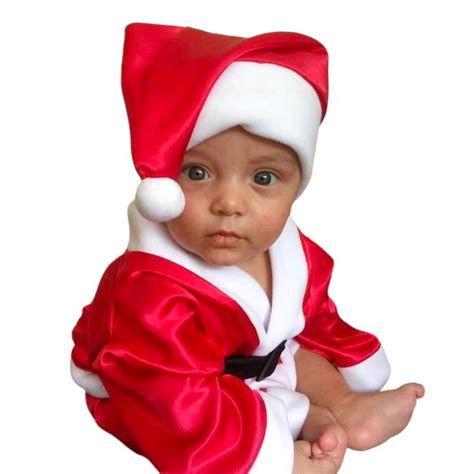 Gorro Touca De Natal Papai Noel Beb Infantil Regulagem