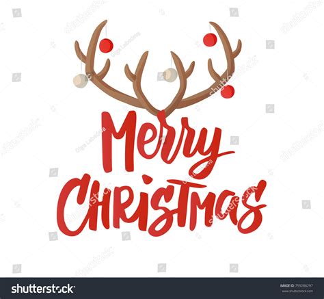 Merry Christmas Card Design Hand Drawn Stock Vector Royalty Free