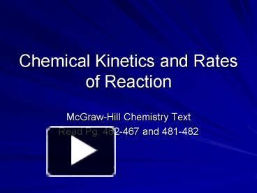 Ppt Chemical Kinetics And Rates Of Reaction Powerpoint Presentation