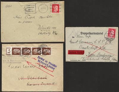 Poststück Partie Ostmarkbelege aus Wien Briefmarken und