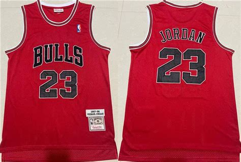 Men S Chicago Bulls Michael Jordan Red Throwback Stitched