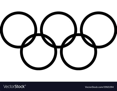 Olympic Rings Black Color Icon Royalty Free Vector Image