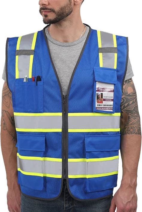 Dib Safety Reflective Mesh Vest High Visibility Two Tone With Pockets