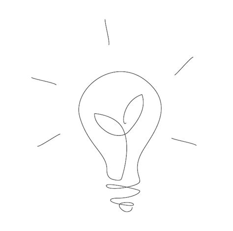 Premium Vector | Green energy one line illustration electric light bulb ...