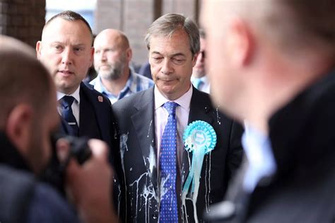 IN PICS: Nigel Farage hit by a milkshake in Newcastle city centre ...