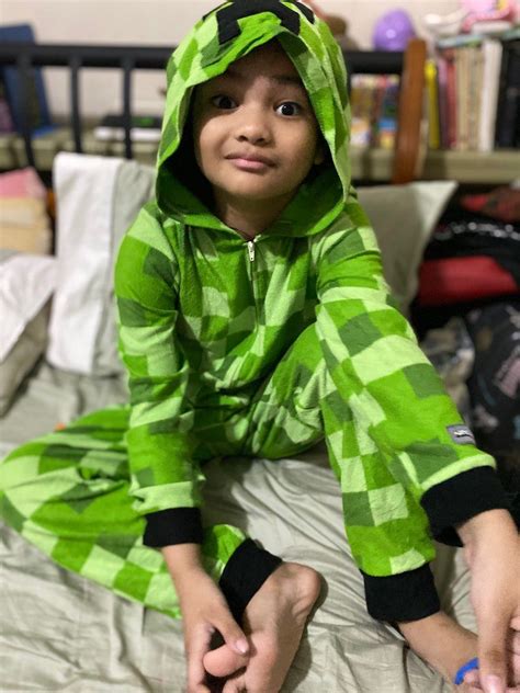 Original Minecraft Creeper Costume, Babies & Kids, Babies & Kids Fashion on Carousell