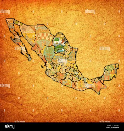 Coahuila on administration map of Mexico Stock Photo - Alamy