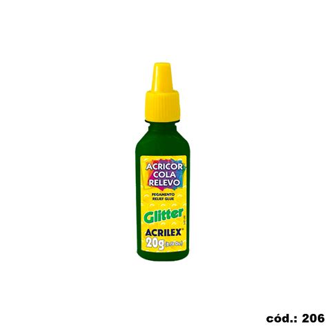 Cola Relevo Glitter 20g Verde Acricor Acrilex