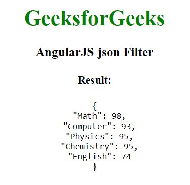 AngularJS Json Filter GeeksforGeeks