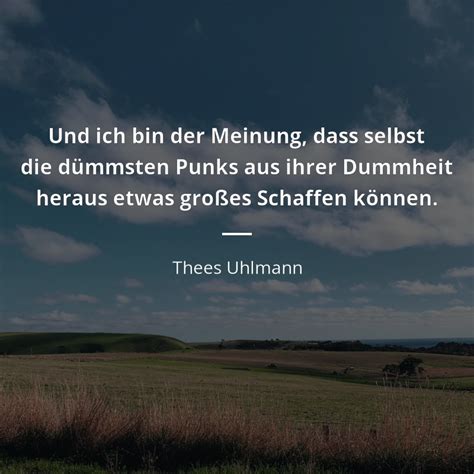 Und ich bin der Meinung dass selbst dümmsten Punks aus ihrer