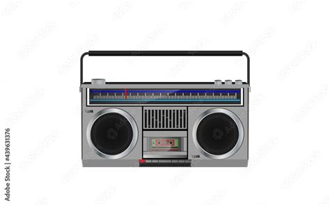 Stock Vector Illustration Boombox Vintage Boombox Speaker Boombox