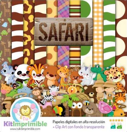 Papel Digital Papel Digital Safari Bebe M4 Patrones Personajes Y