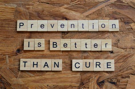 Prevention Is Better Than Cure Text On Wooden Square Motivation Quotes