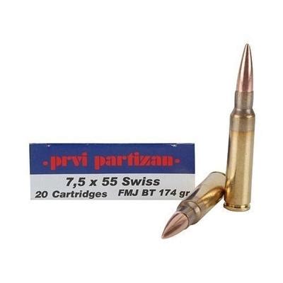 Prvi Partizan PPU Ammo 7 5x55mm Swiss 174 Grain FMJ PP7SF Ammo Freedom