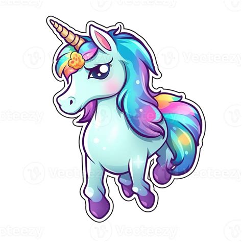 Cute Cartoon Unicorn Sticker 24488203 Png