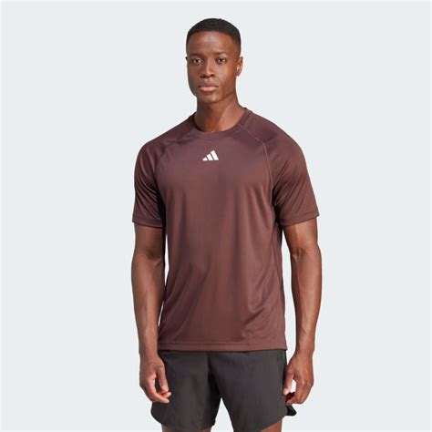 adidas Gym Heat Tee - Brown | Free Shipping with adiClub | adidas US