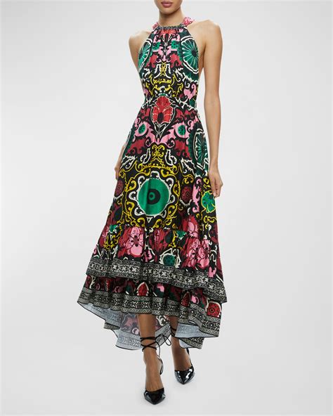 Alice Olivia Loyce Twist Back Ruffle Maxi Dress Neiman Marcus