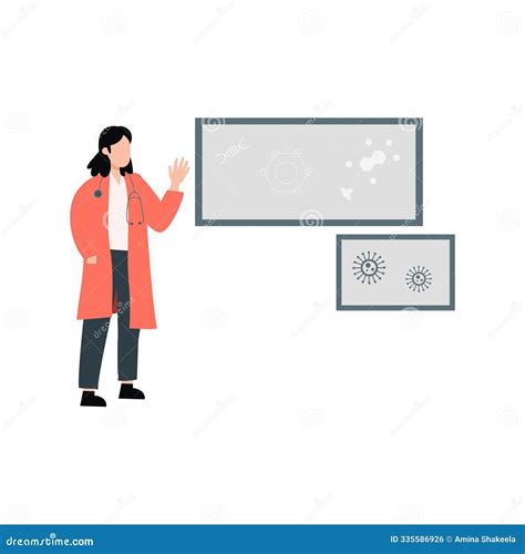 The Female Doctor is Explaining about Viral Disease Stock Illustration